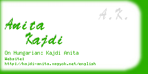 anita kajdi business card